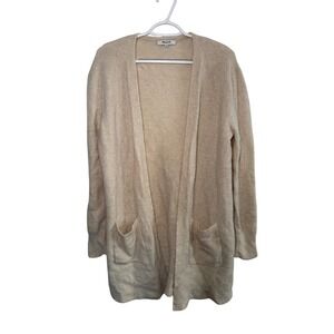 Madewell Beige Open Front Long Sleeve Cardigan Sweater Womens Small Alpaca‎ Wool